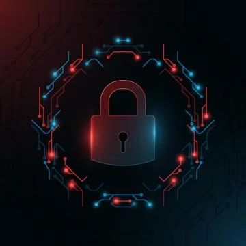Electronic Circuit Board Lock. Hight technology design. User is denied access Stock Illustration