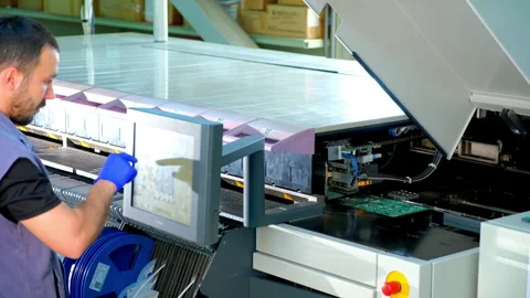 This is an electronic circuit board manufacturing facility. Video stock 242953858