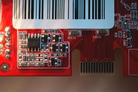 Electronic Circuit Board With Micro Components Stock Photos