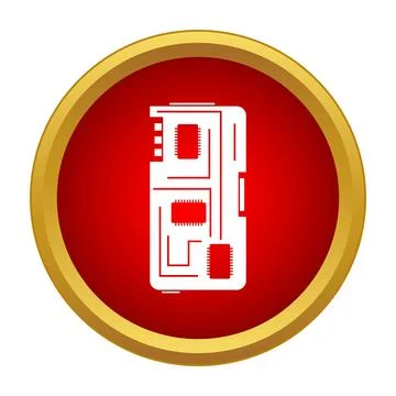 Electronic circuit board microchip icon illustrating technology Stockillustratie