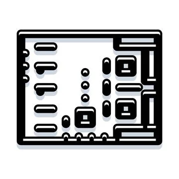 Electronic circuit board module icon illustration Stock Illustration