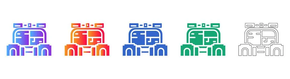 Electronic Circuit Board Module Icon Collection Иллюстрация