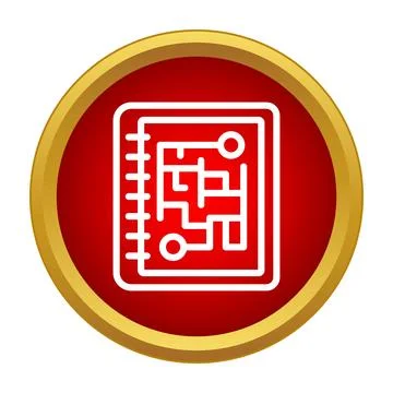 Electronic circuit board notebook planning digital technology icon 스톡 일러스트