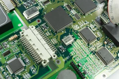 Electronic circuit board part of electronic machine component Stock Photos