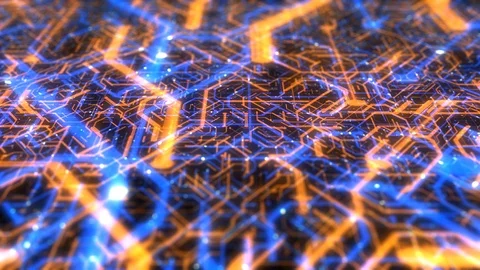 Electronic Circuit board processing data for super computer network Stock Footage 108812892