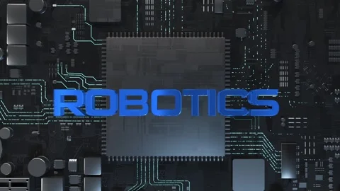 Electronic circuit board with processor Stock Footage 266296846