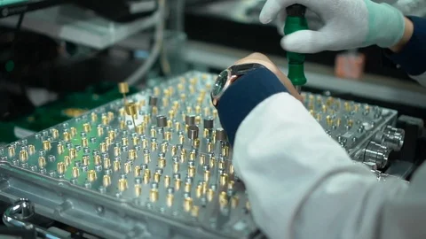 Electronic circuit board production.Electronics contract manufacturing Video stock 91552284