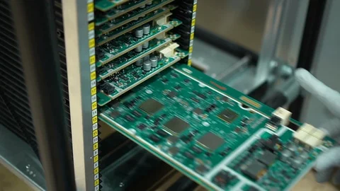 Electronic circuit board production.Electronics contract manufacturing Video stock 91552309