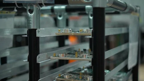 Electronic circuit board production.Electronics contract manufacturing Stock Footage 91552313