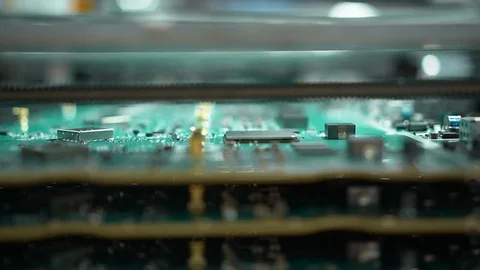 Electronic circuit board production.Electronics contract manufacturing Stock Footage 91552319
