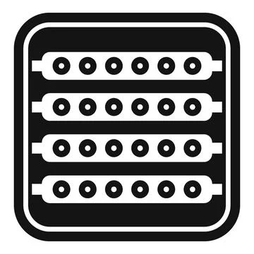 Electronic circuit board with rows of round microchips for computing power Illustrazione stock
