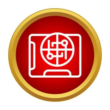 Electronic circuit board schematic design in round icon Illustrazione stock