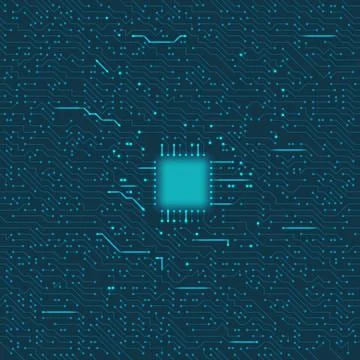 Electronic Circuit Board Seamless Pattern Stock Illustration