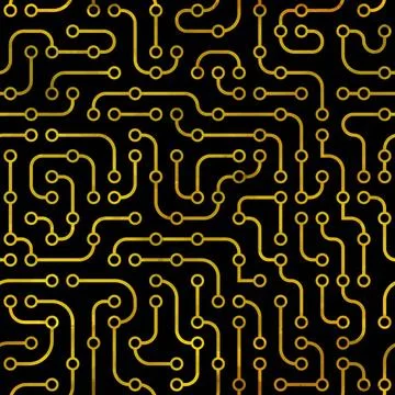 Electronic circuit board. Seamless pattern. Electronic circuit board. Seam... Stock Photos