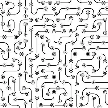 Electronic circuit board. Seamless pattern. Electronic circuit board. Seam... Foto stock