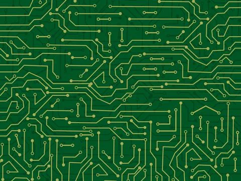 Electronic circuit board. Technology background circuit board texture. vector Stock Illustration