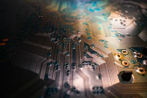 Electronic circuit board technology background. Electronic plate pattern Stock Photos