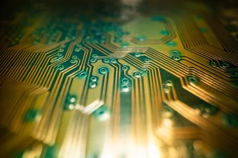 Electronic circuit board technology background. Electronic plate pattern Stock Photos