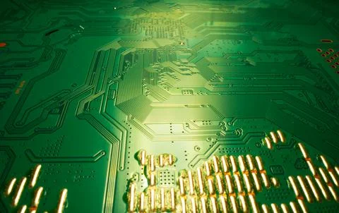 Electronic circuit board technology background. Electronic plate pattern Stock Photos