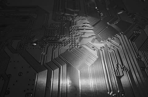 Electronic circuit board technology background. Electronic plate pattern Stock Photos