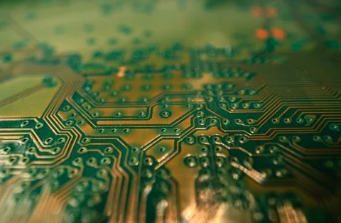 Electronic circuit board technology background. Electronic plate pattern Stock Photos