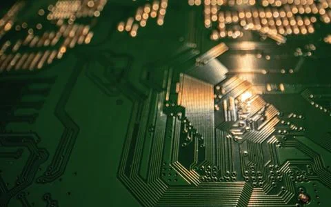 Electronic circuit board technology background. Electronic plate pattern Stock Photos
