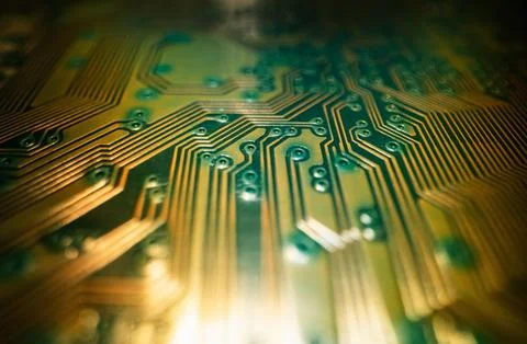 Electronic circuit board technology background. Electronic plate pattern Stock Photos