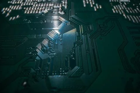 Electronic circuit board technology background. Electronic plate pattern 스톡 사진