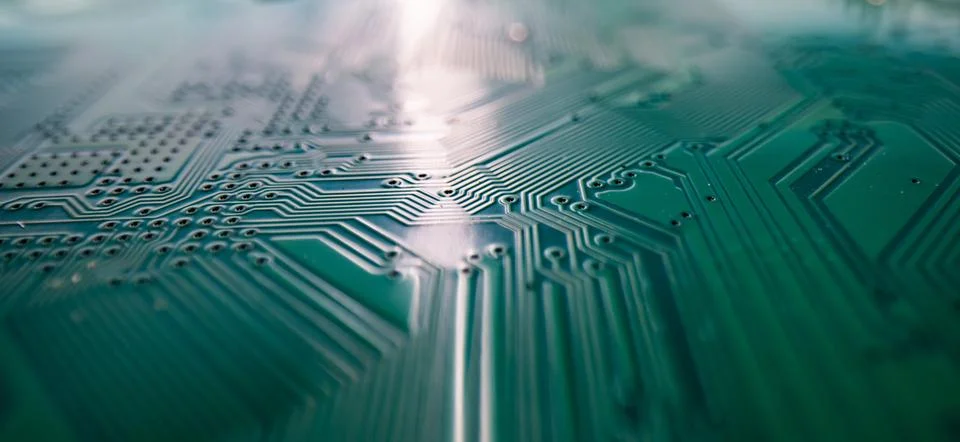 Electronic circuit board technology background. Electronic plate pattern Stock Photos