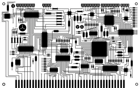 Electronic circuit board vector background Stock Illustration