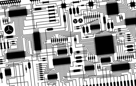Electronic circuit board vector background Stock Illustration