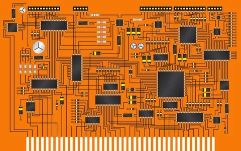 Electronic circuit board vector background Stock Illustration