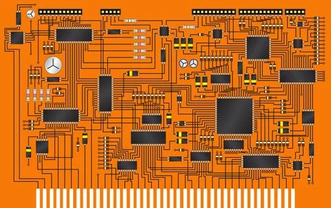 Electronic circuit board vector background イラスト素材