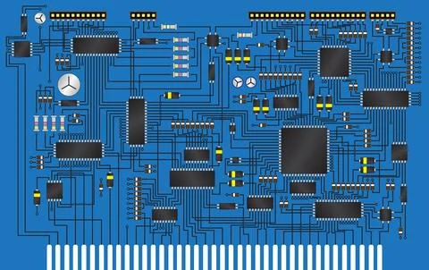 Electronic circuit board vector background Stock Illustration