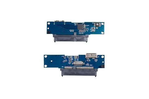 Electronic circuit board on white background. close-up photo. Fotos de archivo