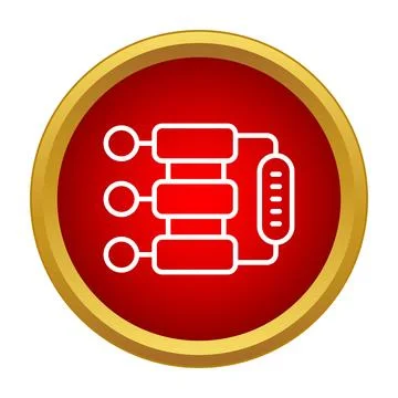 Electronic circuit diagram icon representing technology processing Illustrazione stock