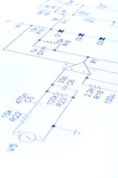 Electronic circuit diagram Stock Photos