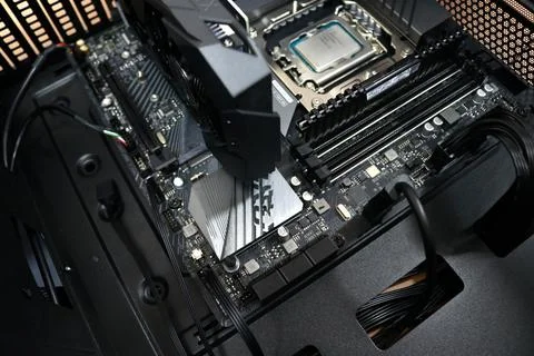 The electronic circuit in an electronic digital device Stock Photos