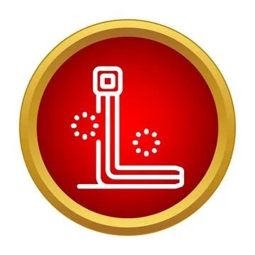 Electronic circuit l shape icon on red button Stockillustratie