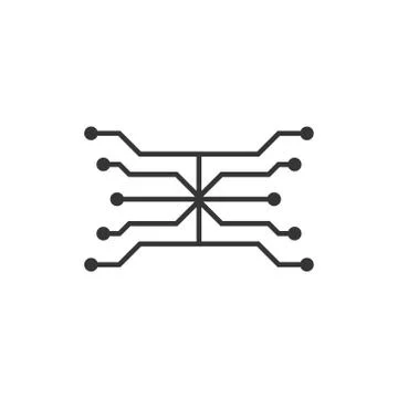 Electronic circuit line icon, vector illustration Stock Illustration