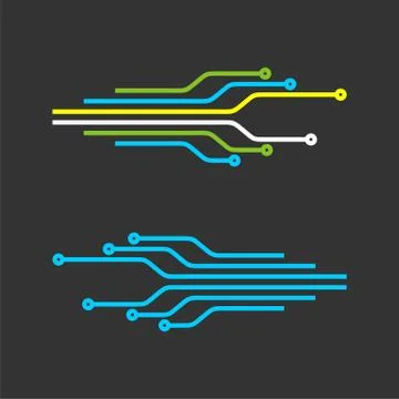 Electronic Circuit Line, Technology Logo Template Illustration Design. Vector Stock Illustration