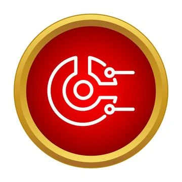 Electronic circuit microchip technology innovation button icon Illustrazione stock