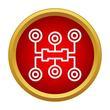 Electronic circuit network connecting nodes icon イラスト素材