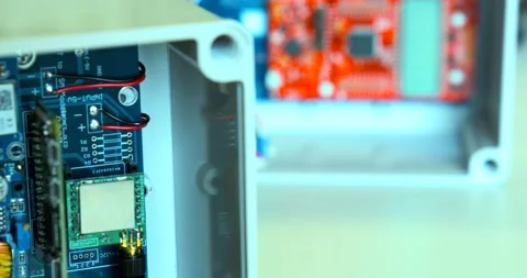 Electronic circuit in a plastic box 4k 스톡 동영상 140071125