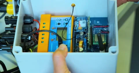 Electronic circuit in a plastic box 4k 스톡 동영상 140071225