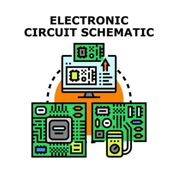 Electronic circuit schematic design and engineering concept Stock Illustration