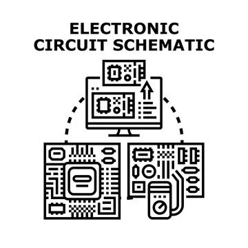 Electronic circuit schematic design and engineering concept Stock Illustration