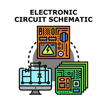 Electronic circuit schematic developing engineering technology concept Illustrazione stock