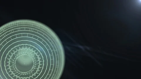 Electronic circuit sphere futuristic server code processing in dark space. Stock Footage 117661518