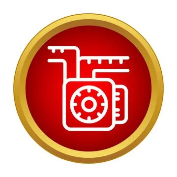 Electronic circuit system processor black box icon Stock Illustration